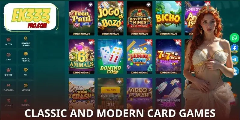 Poker and classic card games combined with modern Poker and classic card games combined with modern