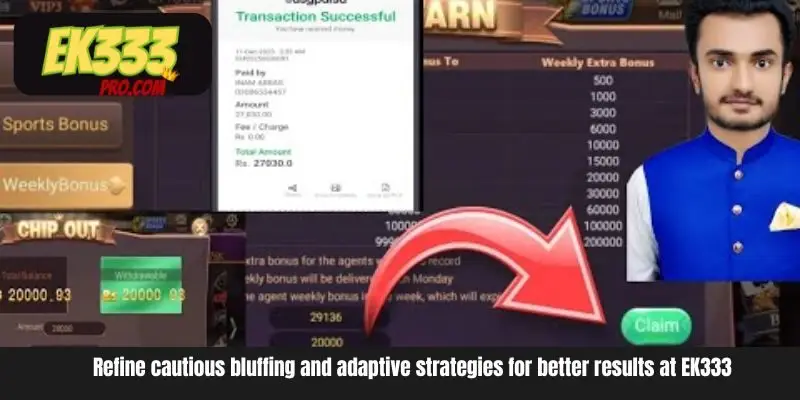 Refine cautious bluffing and adaptive strategies for better results at EK333 Refine cautious bluffing and adaptive strategies for better results at EK333